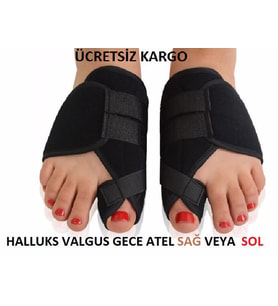 Ayak Baş Parmak Düzeltici Halluks Valgus Gece Ateli Bunyon Bunion (Siyah)