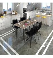 Knsz masa sandalye takımı hem75mazlum crdsyh 130*070 klçsm 4 sandalye syhsyh kolçaklı sırt minderli