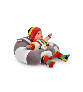 TOKKO Bebek Bebe Yatmaz Oturma Destek Minderi - Bebek Koltuğu - Büyük Bebek Oturağı Bebeyatmaz (Açık Gri - Beyaz)