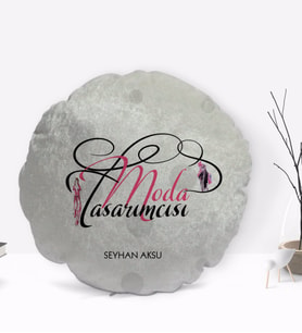 BK Gift Kişiye Özel İsimli Moda Tasarımcısı Tasarımlı Dekoratif Kırlent Yastık-3