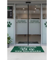Valerine Life Kişiye Firmaya Özel Veteriner Kliniği Pet Shop Hoş Geldiniz Kapı Önü Paspası 45x70cm
