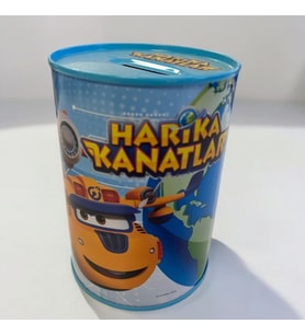 Harika Kanatlar Desenli Kumbara (Çok Renkli)