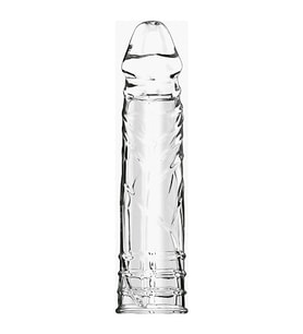 River World Şeffaf Damarlı ve 3,8 cm Dolgulu Silikon 16 cm'lik Pe nis Kılıfı