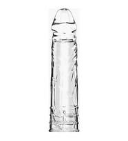 River World Şeffaf Damarlı ve 3,8 cm Dolgulu Silikon 16 cm'lik Pe nis Kılıfı