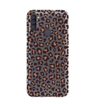 Samsung Galaxy M21 Uyumlu Leopar Desenli Şeffaf Telefon Kılıfı