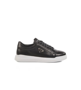 Ayakmod Beyaz Hakiki Deri Erkek Sneaker Premium 2040 M (Siyah - Beyaz)