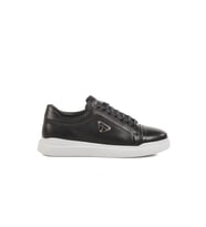 Ayakmod Beyaz Hakiki Deri Erkek Sneaker Premium 2040 M (Siyah - Beyaz)
