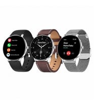 HainoTeko-27 Waterproof Akıllı Saat AMOLED Ekran Bluetooth Arama 3 Kordon Set Gümüş