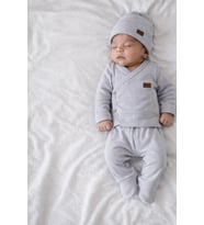 Erkek Bebek Natural 7 Parça Açık Gri Hastane Çıkışı Zıbın Seti