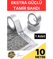 1 Adet 10 Mt Gri Lifli Tamir Takviye Onarım Bandı Su Geçirmez Sızdırmaz Kuvvetli Dayanıklı Çatlak