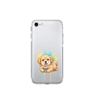 iPhone 7 ile Uyumlu Splash Köpek Tasarımlı Şeffaf Silikon Kılıf