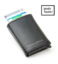 Kendin Tasarla Mekanizmalı Deri Cüzdan (Siyah)