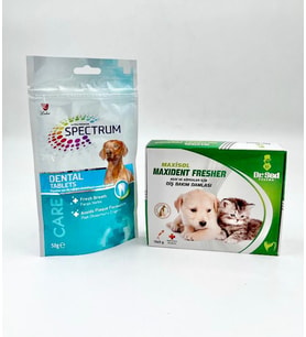 Köpekler için Diş Sağlığı tableti + Ağız Diş bakım damlası  (Karışık)