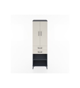 Hyperion Dolap 4 Raflı 2 Çekmeceli 2 Kapaklı 60x44x195 Antrasit-Aytaşı