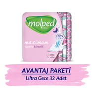 MOLPED ULTRA HİJYENİK PED GECE AVANTAJ PAKETİ 32 ADET