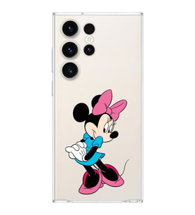 Samsung Galaxy S23 Ultra  Kamera korumalı Kapak Minnie Mouse Tasarımlı  Şeffaf Kılıf