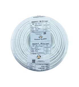 ÖZNUR 5MT 3X2,5MM TTR BAKIR ELEKTRİK KABLOSU BEYAZ