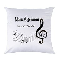 Biresimden Müzik Öğretmenine Öğretmenler Günü Hediyesi İsimli Yastık