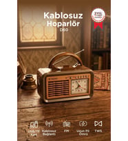 Torima Bluetooth Hoparlör Nostaljik Radyo Kablosuz Speaker D60 Ahşap