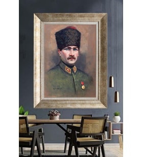 Gümüş Çerçeveli Atatürk Tablo za244