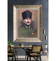 Gümüş Çerçeveli Atatürk Tablo za244