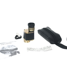 6X24 Baigish Askeri Tarzi Pirinç Deri Kaplamalı Deri Çantalı Monocular Dürbün Sarı