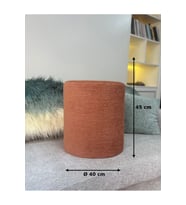 PUF&BENCH 45*40 ÖLÇÜLERİNDE KİREMİT RENK ŞÖNİL KADİFE KUMAŞ. ALT ZEMİNE DE