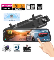 Premium Mb-5200 Wifi ULTRA HD 4K 10 İnç Ayna Kamera (WİFİ+GPS+Türkçe Menü) Çift Kameralı Araç Kamera