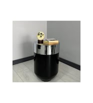 Dekoratif Krom Darbuka Parlak Siyah Sehpa 60cm