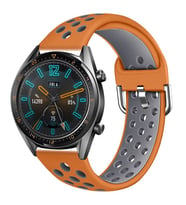 Huawei GT2 46mm 22mm Uyumlu Kordon Silikon Metal Başlıklı Esnek KRD-10 Kayış (Model 13)