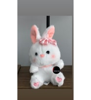 Sevimli Tavşan Peluş Oyuncak Kurdelalı Kalpli Hediyelik Uyku Arkadaşı 15 Cm (Çok Renkli)