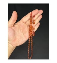 SEVGİLİYE ÖZEL HEDİYE TOZ KEHRİBAR TESBİH BAL RENKLİ KAPSÜL KESİM 11MMX9MM H-1564.