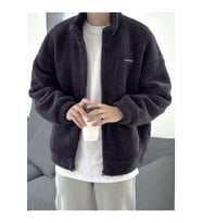 Oversize Peluş Tam Fermuarlı Sweatshirt Peluş İçi Polarlı Sherpa Kumaş Sweatshirt (Antrasit)
