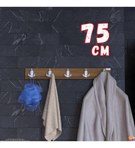 Modilayn ARI Serisi (71,4x9,6 cm) 15 Kancalı - 5'li Set Banyo Askısı  Ekstra Düzen