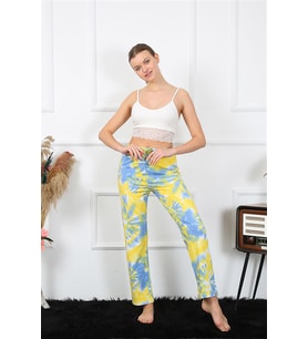 Akbeniz Kadın Pamuklu Alt Pijama 27466 (Sarı)
