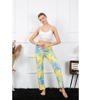 Akbeniz Kadın Pamuklu Alt Pijama 27466 (Sarı)