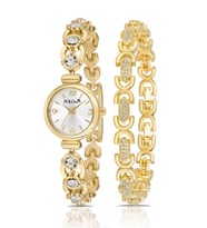 Polo Air Zarif Lüx Taşlı Kadın Kol Saati Oval Bileklik Kombin Gold Renk PL-1593B1