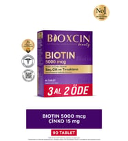 Bioxcin Bioxcin Biotin 5000 Mcg 90 Tablet – Biotin + Çinko 15 mg – Saç ve Tırnak Vitamini