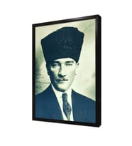 Kalpaklı Atatürk Çerçeveli Mdf Tablo
