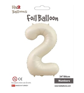 2 Rakam Krem Folyo Balon 34"