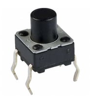 6x6 5.0mm Tach Buton (4 Bacak) x 1 adet  (rf036) (Siyah)