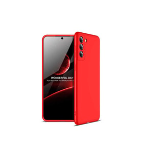 Samsung Galaxy S21 Uyumlu Kılıf Zore Ays Kapak (Siyah-Kırmızı)