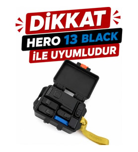 Aksiyon Kamera ve Aksesuar Saklama Kutusu Sert Plastik Düzenleyici Taşıma Kutusu Çok Bölmeli Organizer Hero 13 Black Uyumlu
