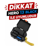 Aksiyon Kamera ve Aksesuar Saklama Kutusu Sert Plastik Düzenleyici Taşıma Kutusu Çok Bölmeli Organizer Hero 13 Black Uyumlu