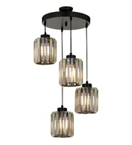 AVONNI AV-65230-4T-BSY Siyah Boyalı Modern Avize E27 Metal Kristal 40cm