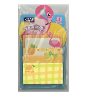 KRAF 2216FL FLAMINGO YAPIŞKANLI NOT KAĞIDI 1 SET  4 x20/ 80 YP.