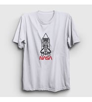 Presmono Unisex Beyaz Rocket V2 Nasa Space Uzay T-Shirt 369430tt (Beyaz)