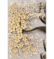 Eliana Home Baskılı, Yıkanabilir Kaymaz Taban Salon Halısı LNA1849-SM234 100x150 cm (Bej)