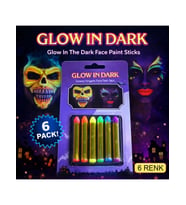 Fosforlu Glow Parti Boyası 6’lı – Karanlıkta Parlayan Yüz Boyası (5343)