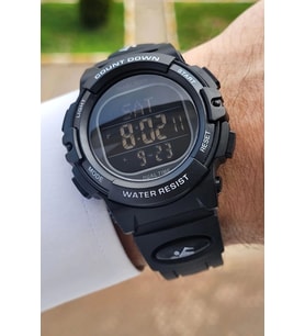 Daniel Klein DKISTE1051 Siyah Renk Alarm Kronometre ve Işıklı Dijital Hediye Paketli Erkek Kol Saati